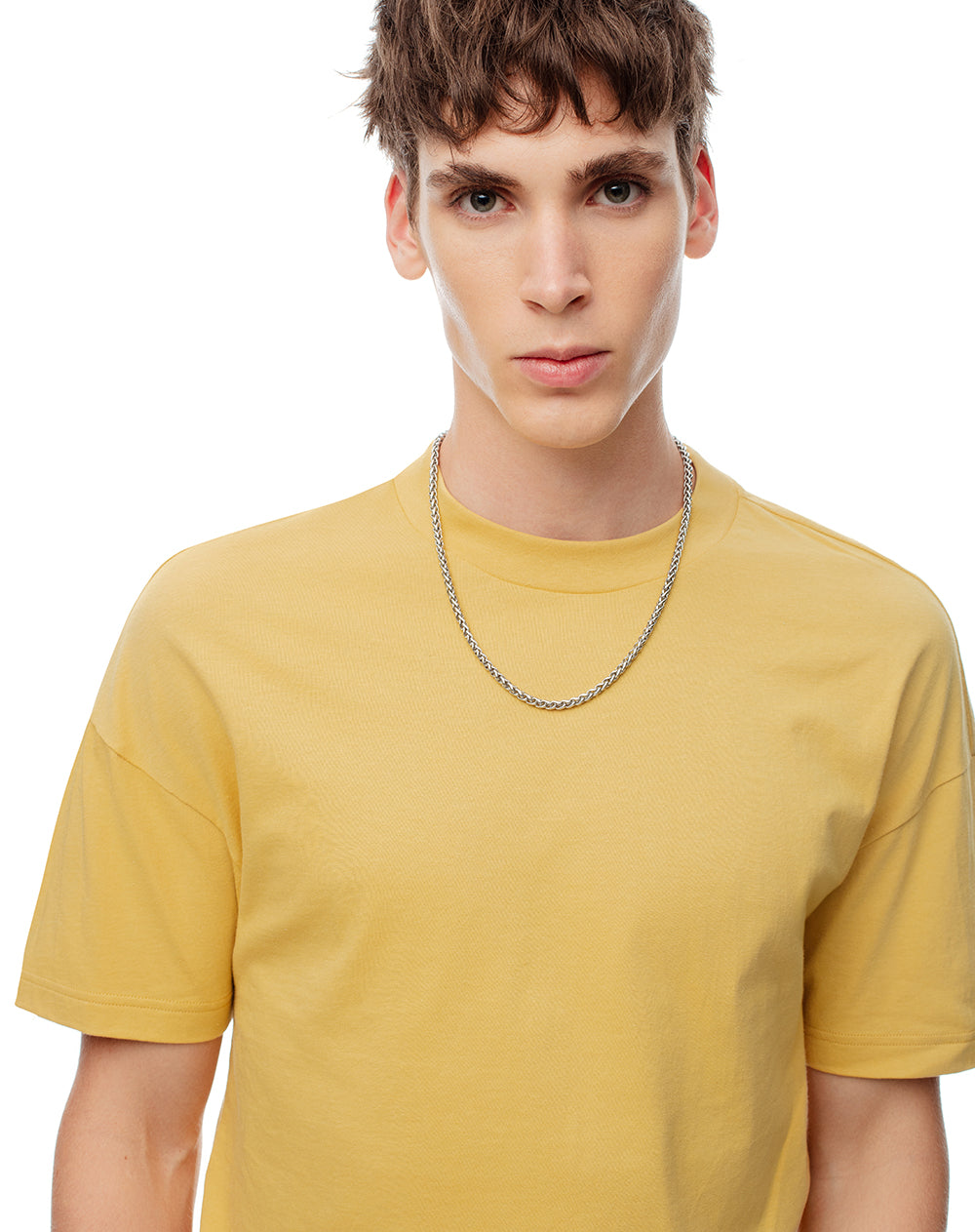 Camiseta regular algodón amarilla hombre