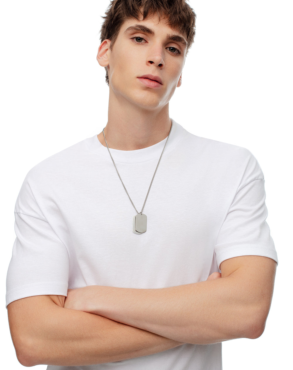 Camiseta regular algodón blanca hombre