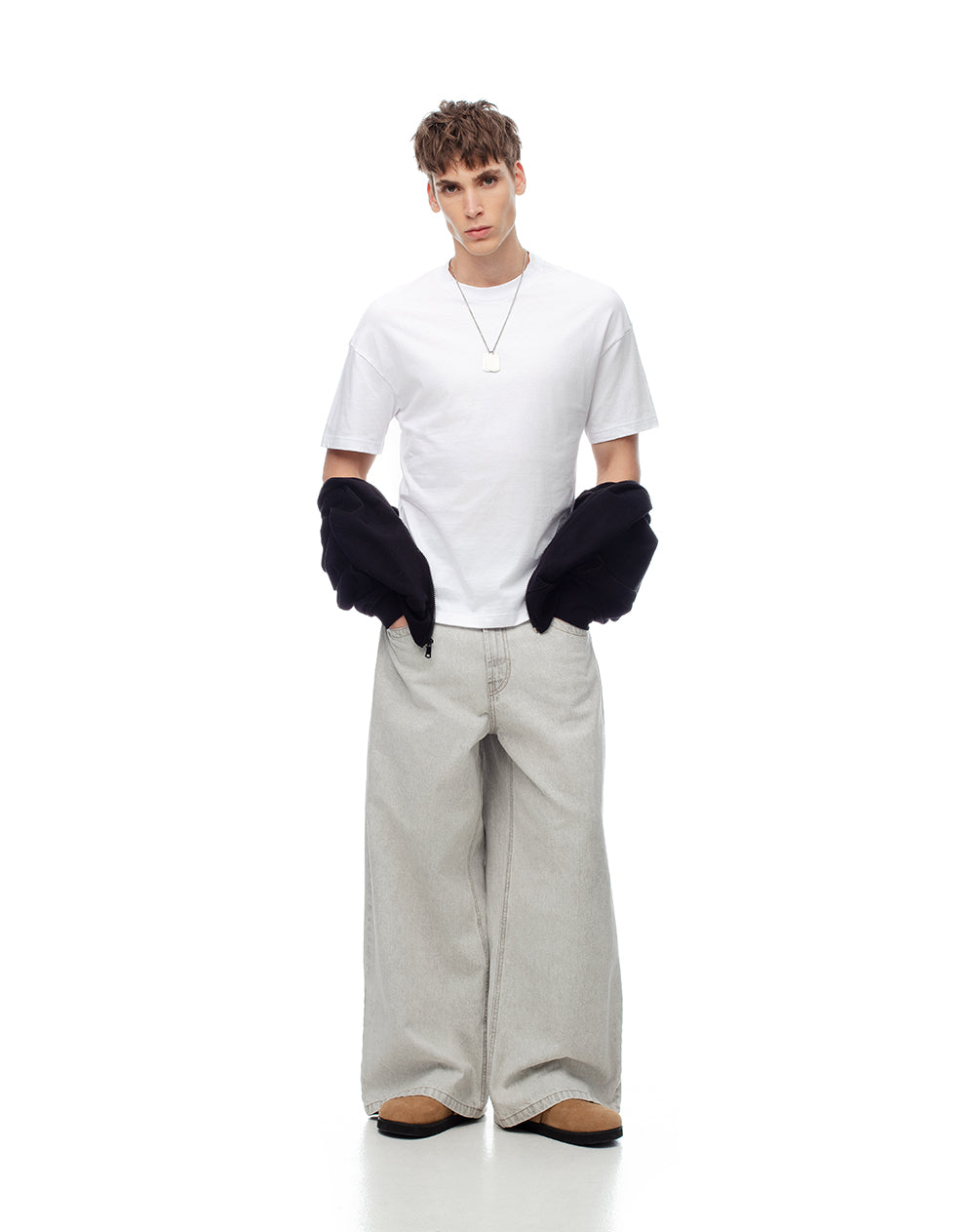 Camiseta regular algodón blanca hombre