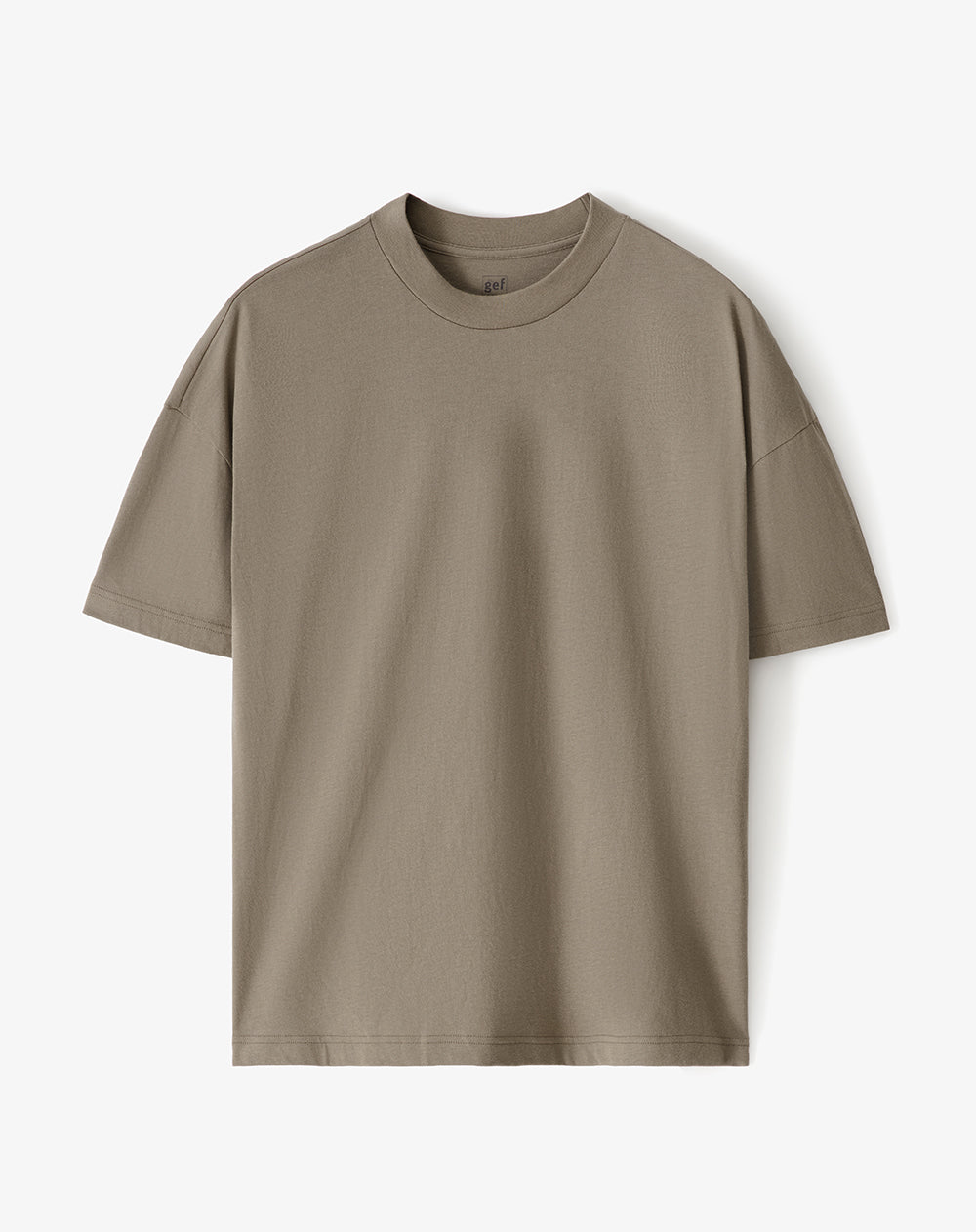 Camiseta regular algodón café hombre