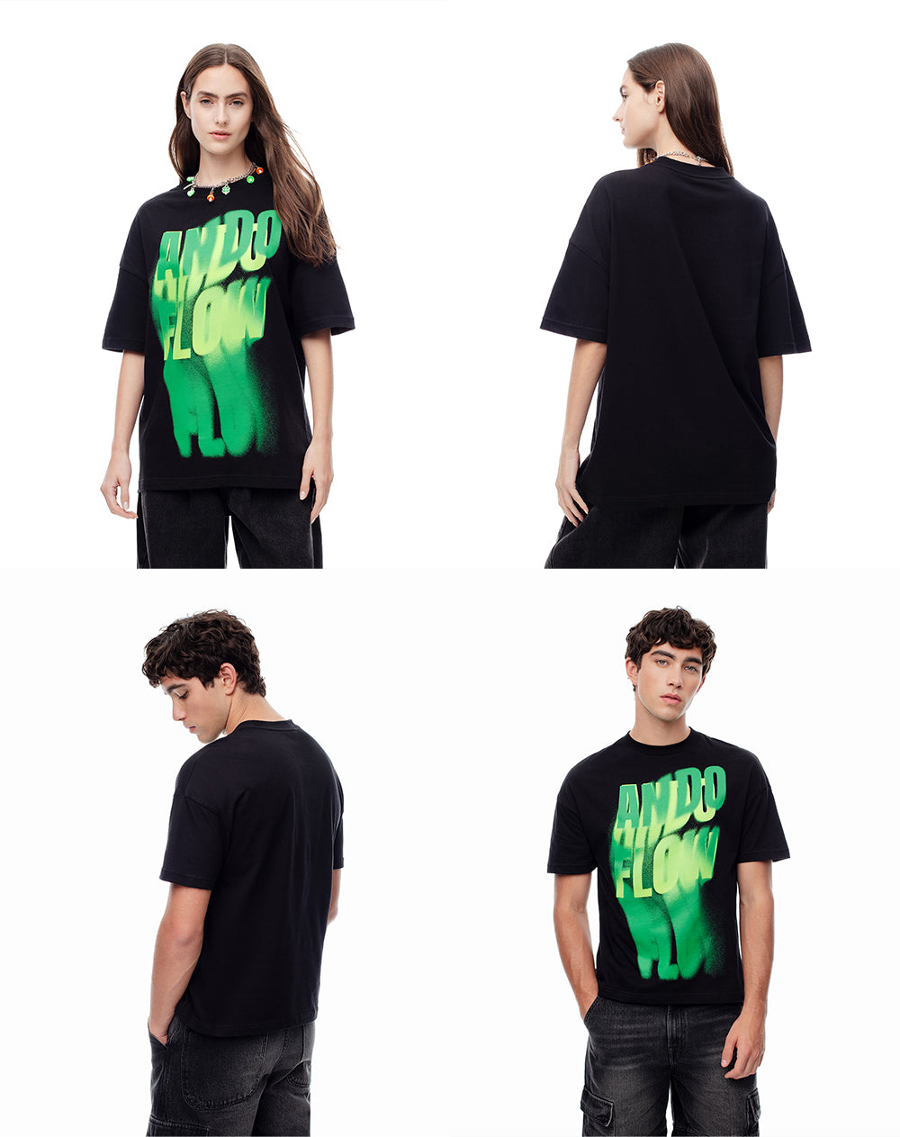 Camiseta regular fit manga corta negra
