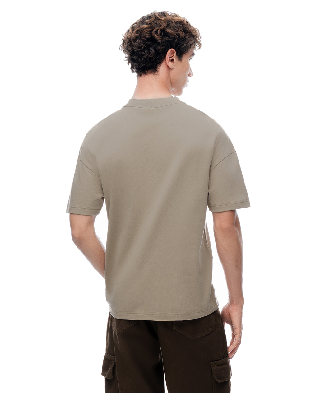 Camiseta regular manga corta habano hombre
