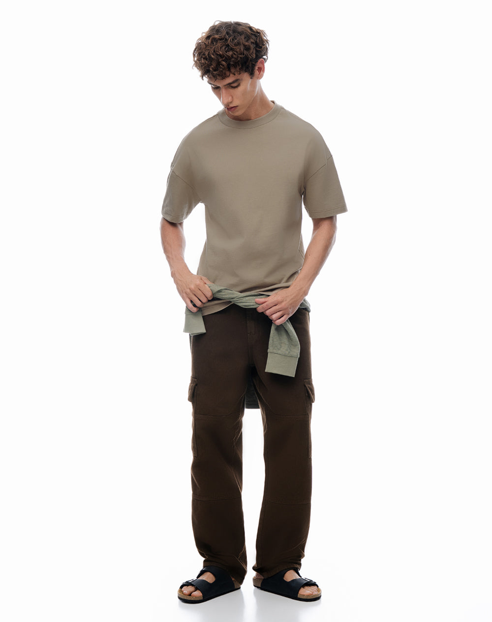 Camiseta regular manga corta habano hombre