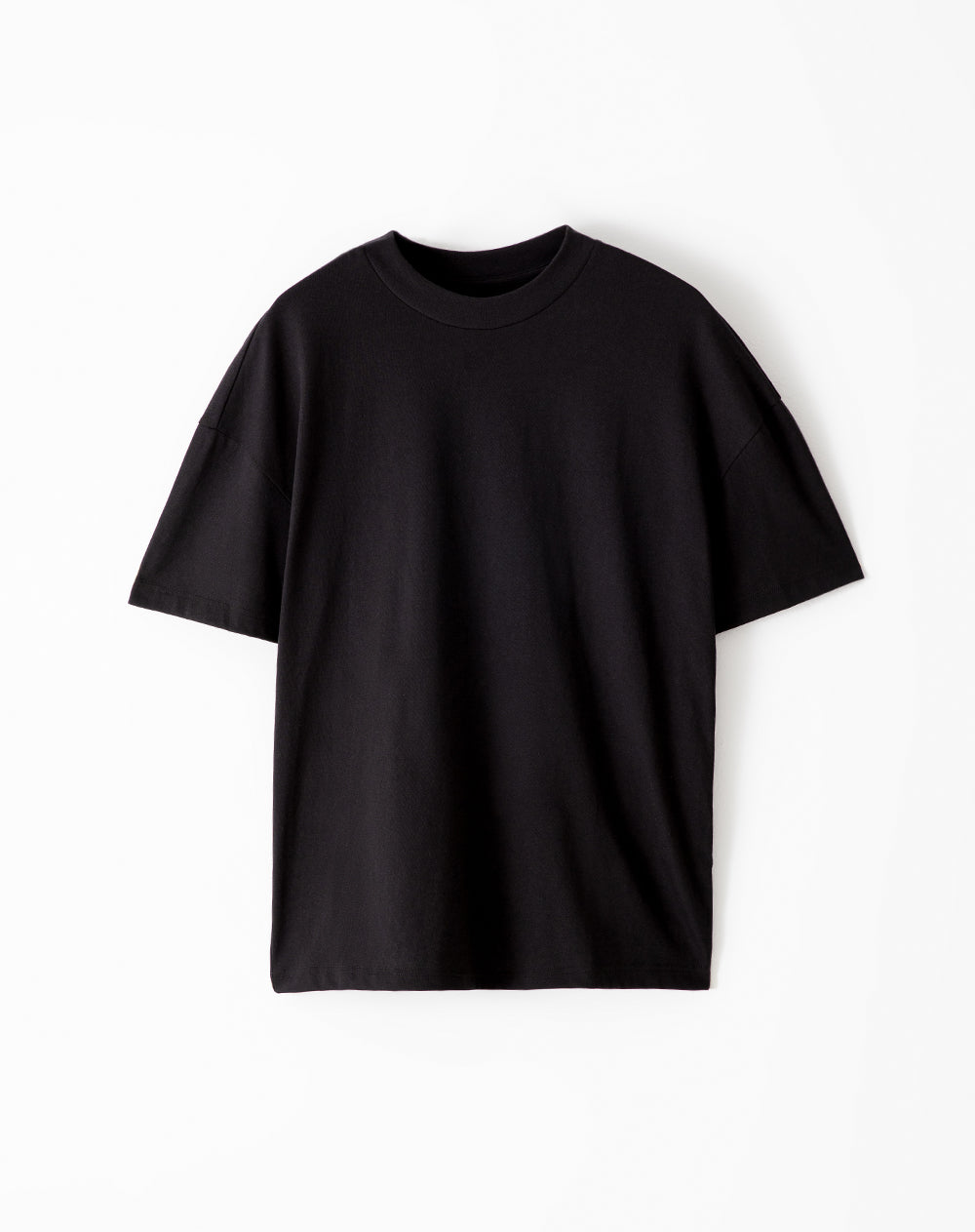 Camiseta regular algodón negra hombre