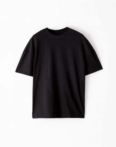 Camiseta regular algodón negra hombre