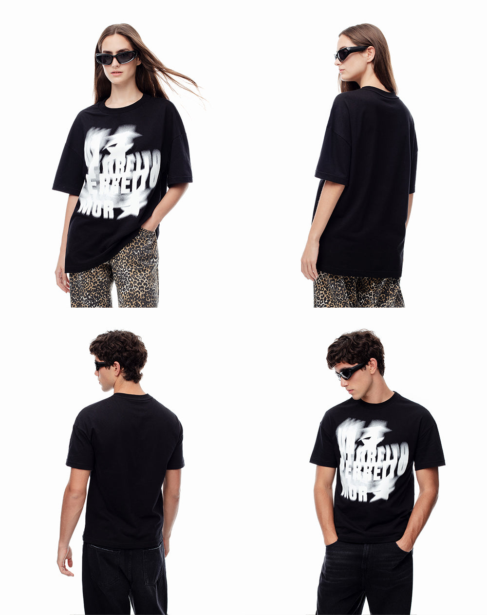 Camiseta regular fit manga corta negra