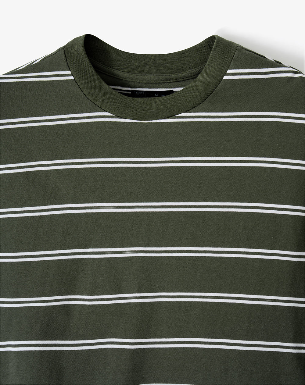 Camiseta regular manga corta verde rayas hombre