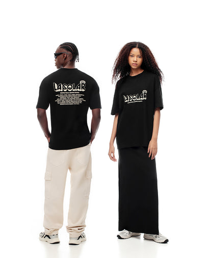 Camiseta regular fit manga corta negra