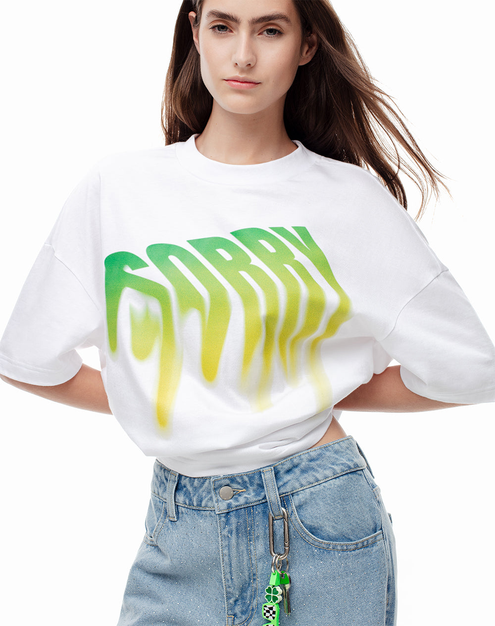 Camiseta Sorry manga corta blanca