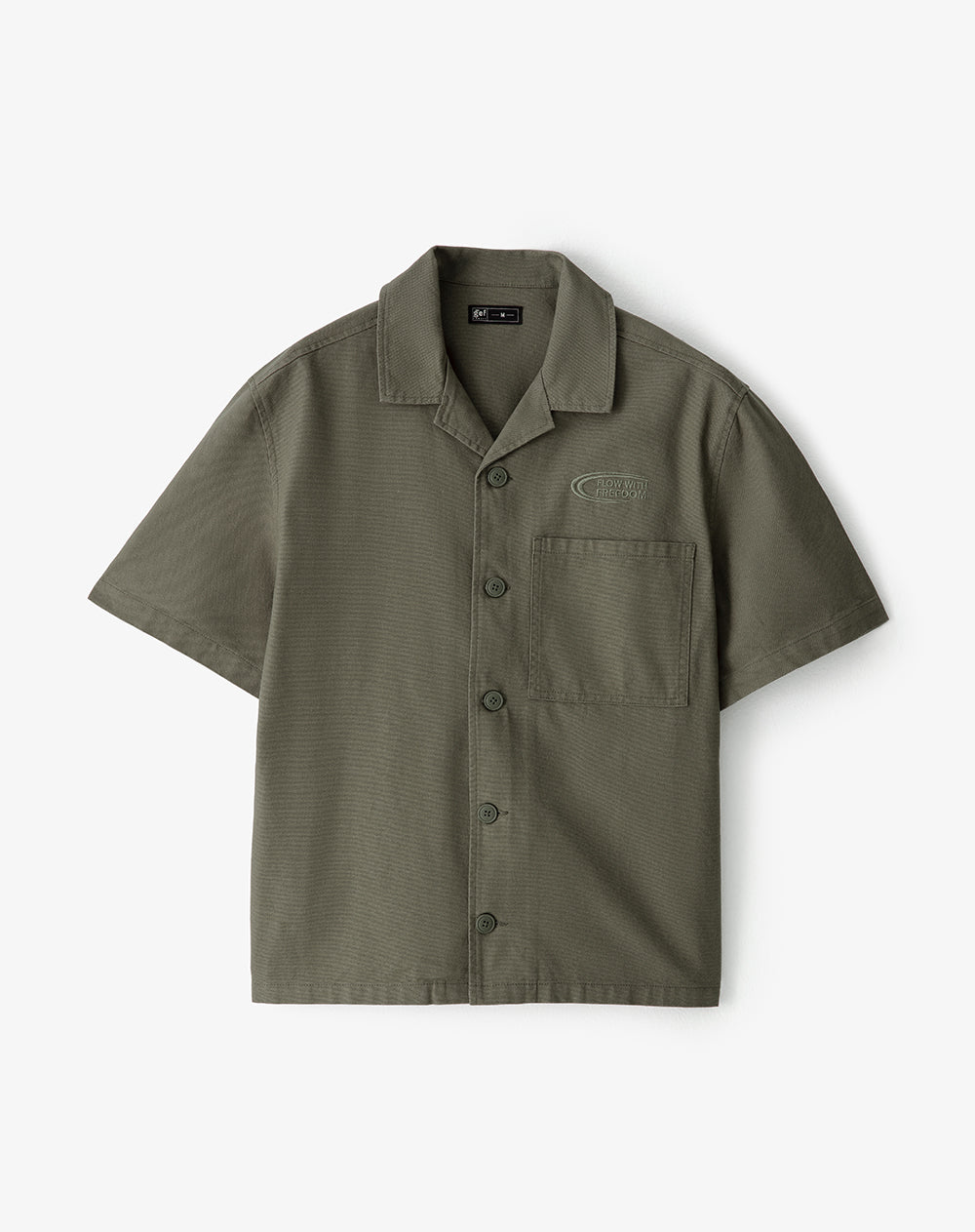 Camisa regular fit manga corta café