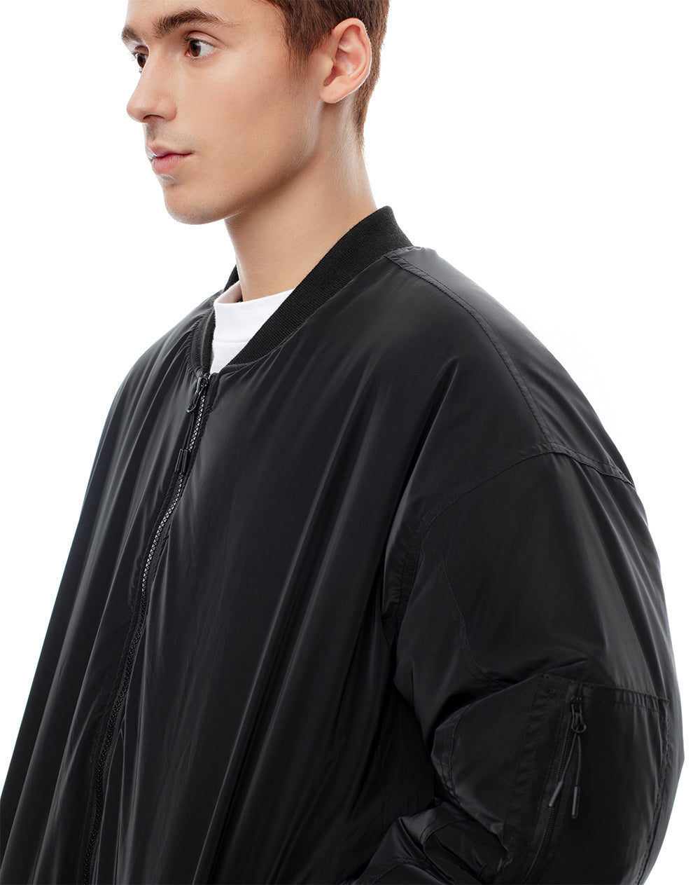 Chaqueta regular fit sin capucha negra