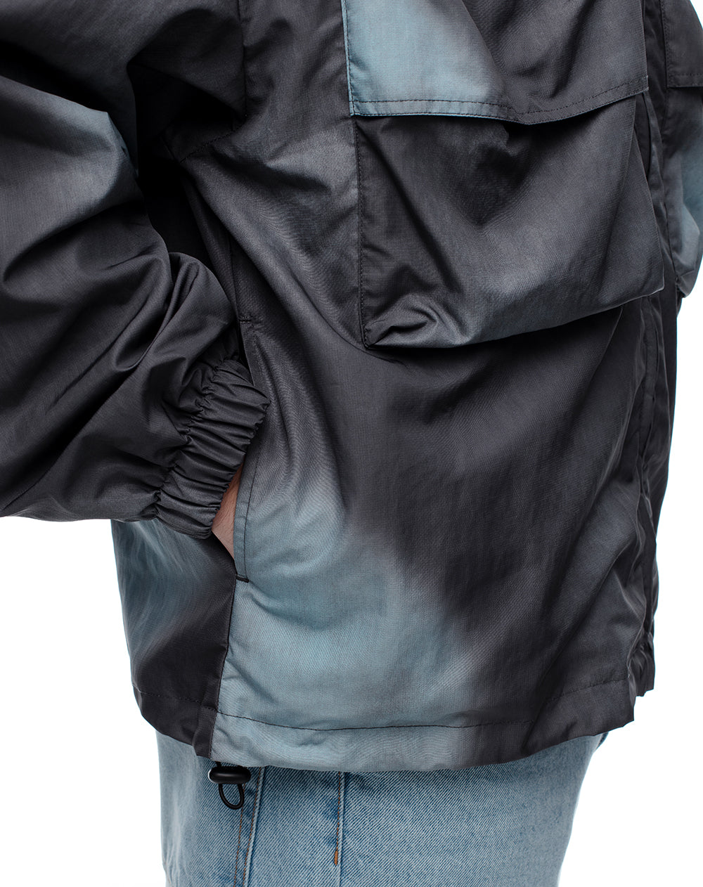 Chaqueta regular fit con capucha gris estampado