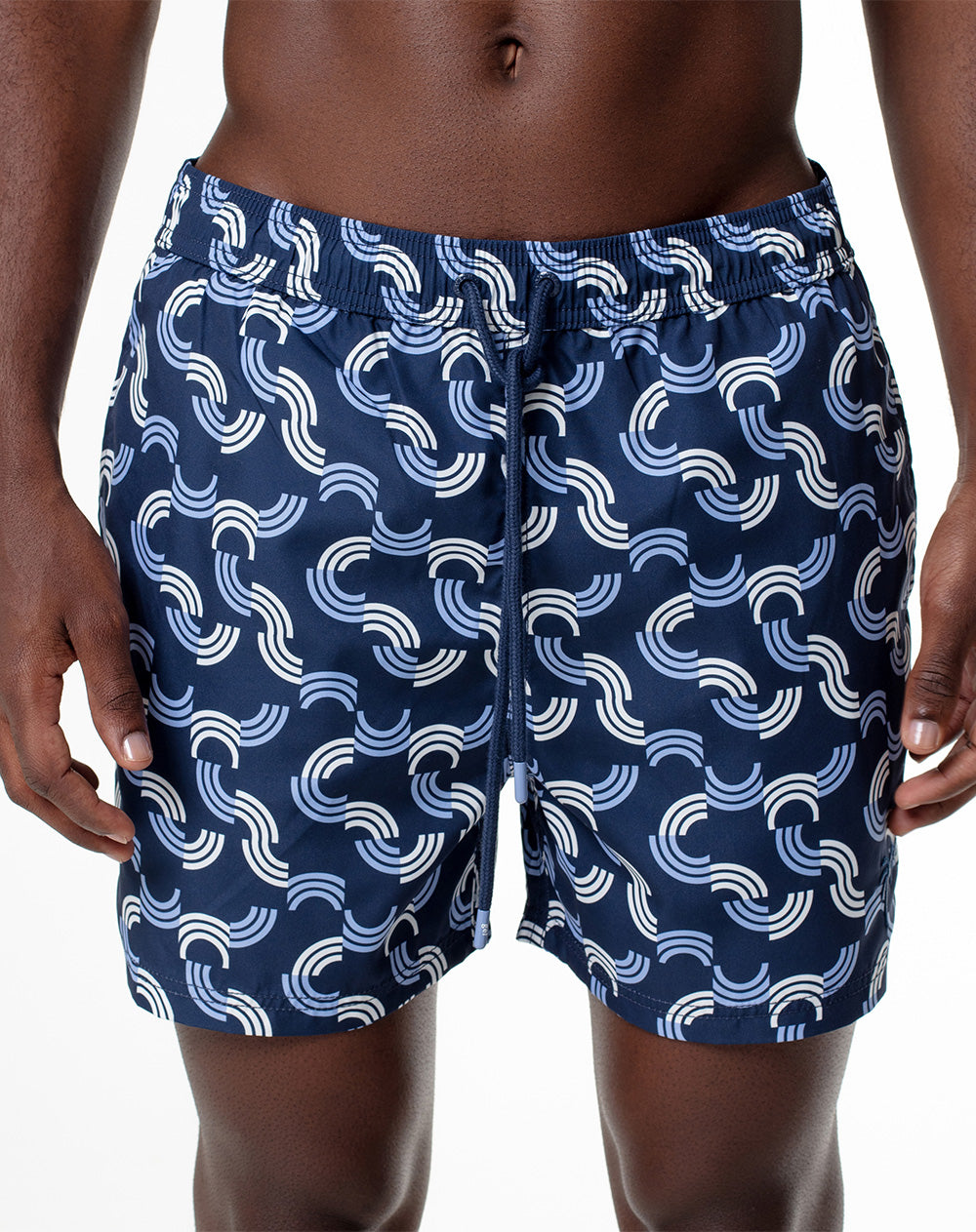 Pantaloneta azul estampado