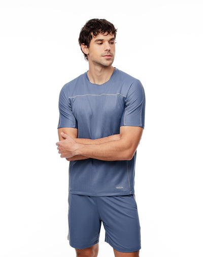 Camiseta regular fit manga corta azul