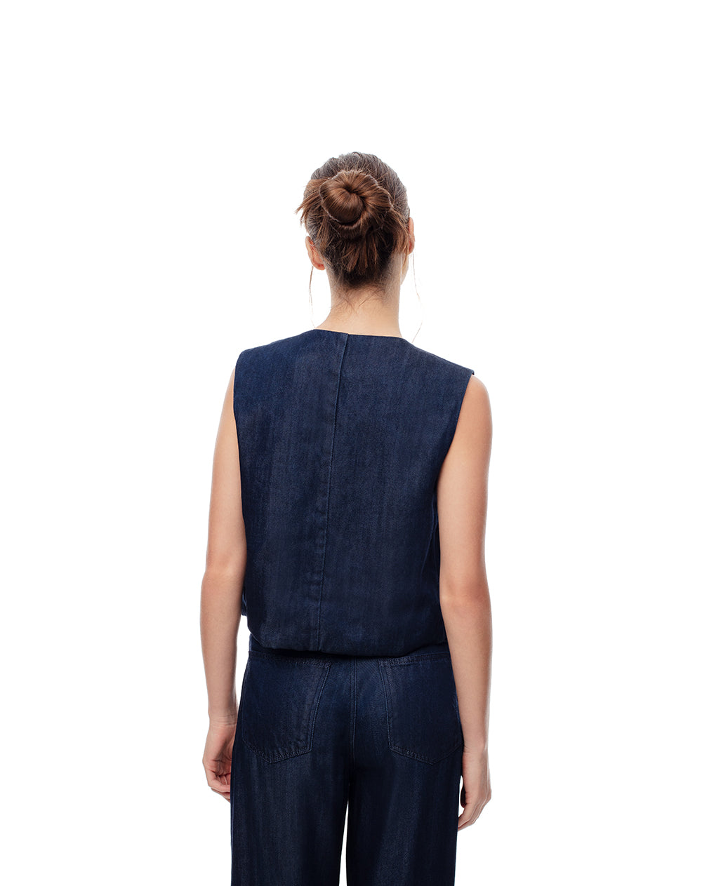 Chaleco regular índigo oscuro mujer