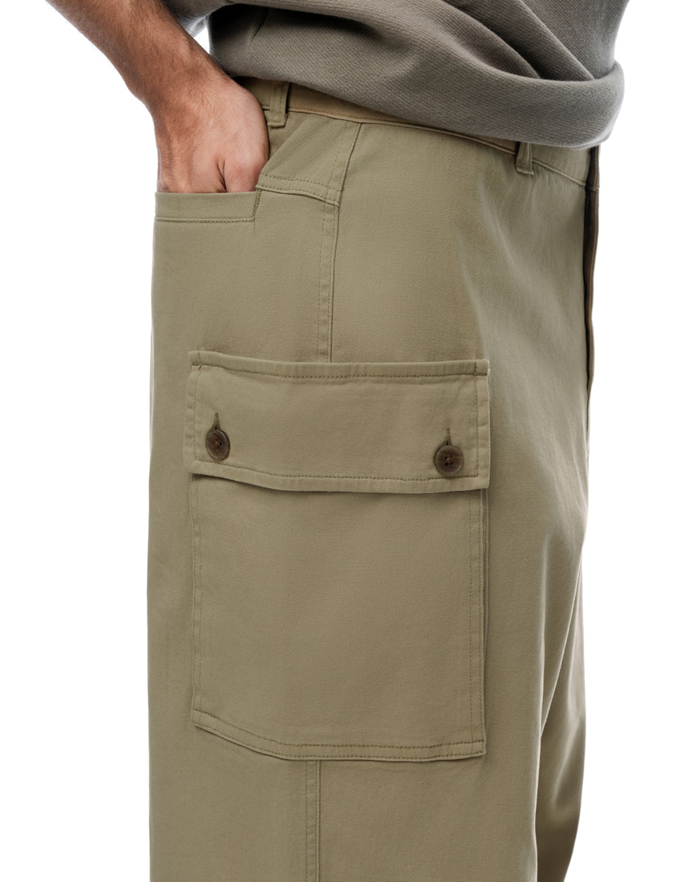 Pantalón cargo drill caqui hombre