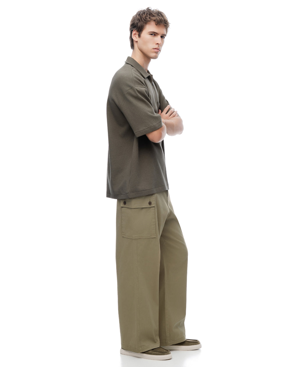 Pantalón cargo drill caqui hombre