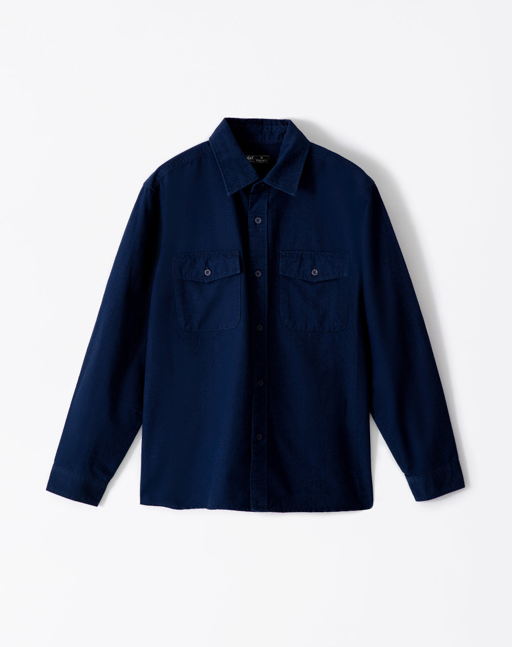 Camisa regular fit manga larga índigo oscuro