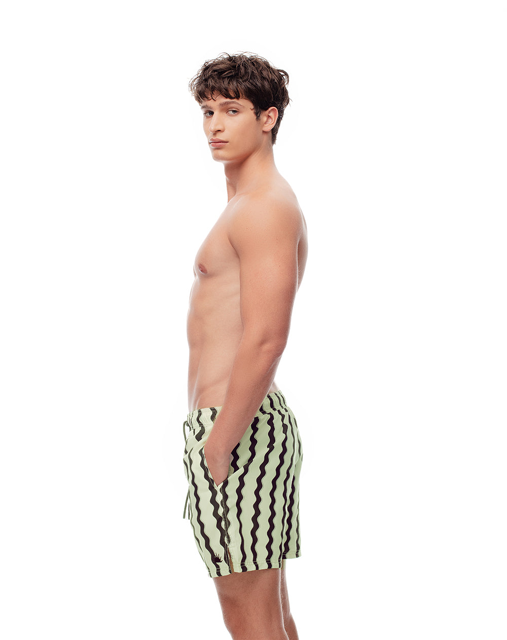 Pantaloneta de baño rayas hombre