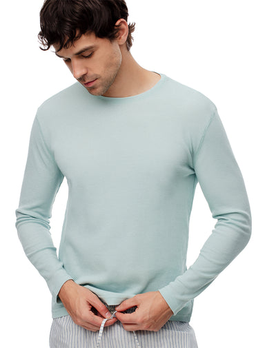 Camiseta relaxed fit manga larga azul