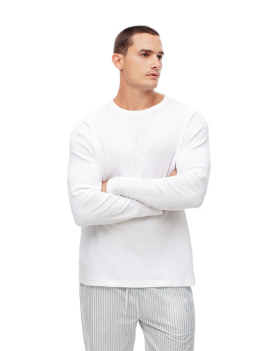 Camiseta relaxed fit manga larga blanca