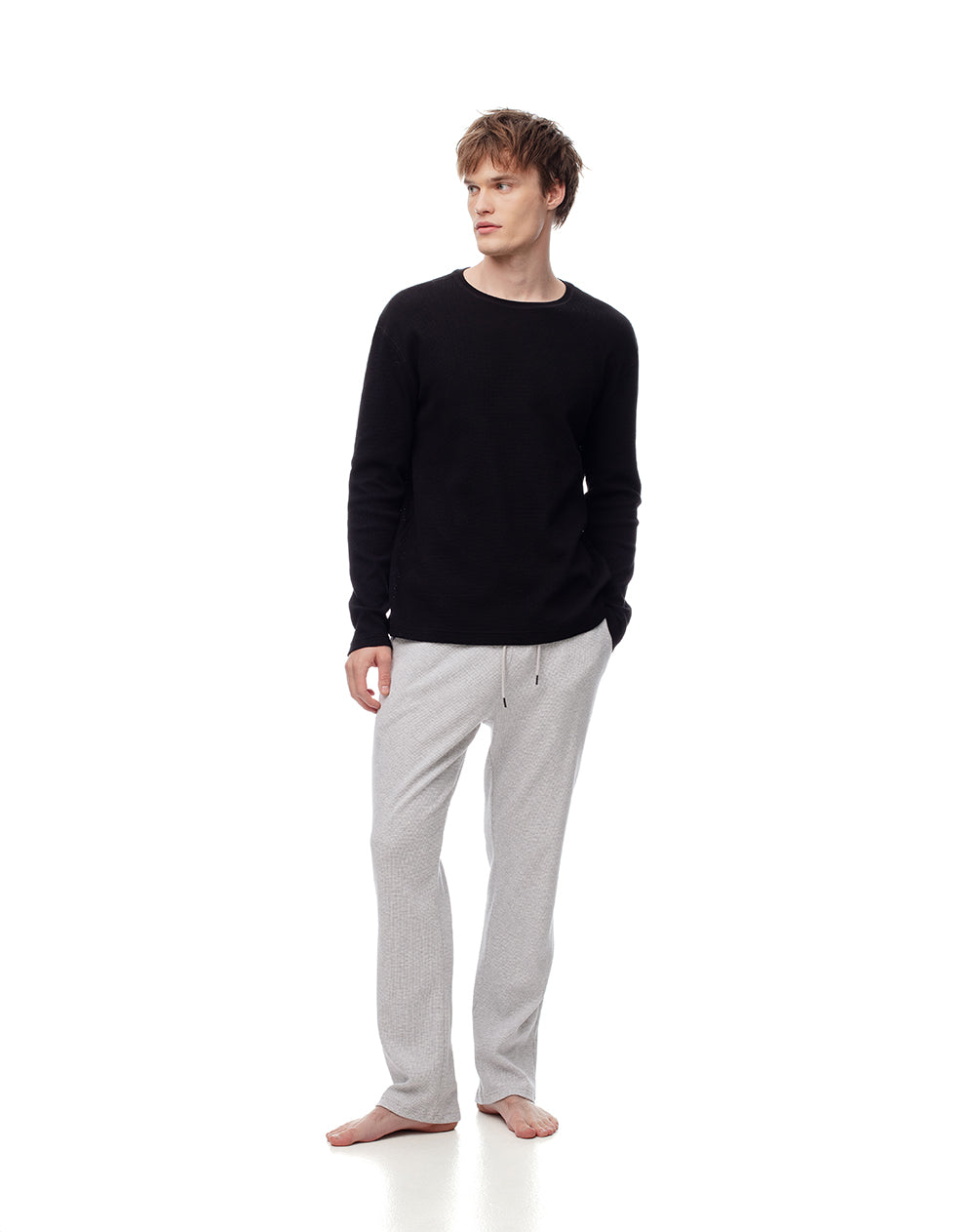 Camibuzo regular algodón negra hombre