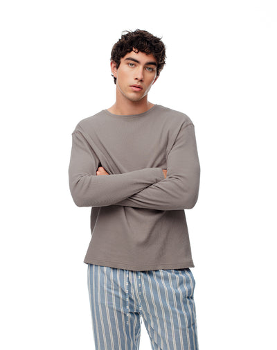 Camibuzo relax algodón taupe hombre