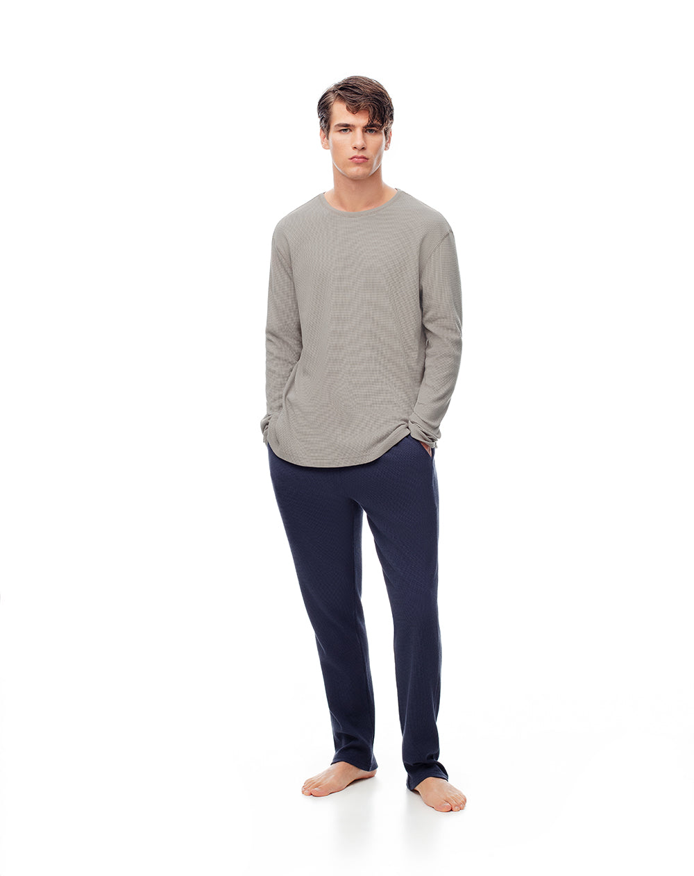 Camibuzo regular algodón taupe hombre