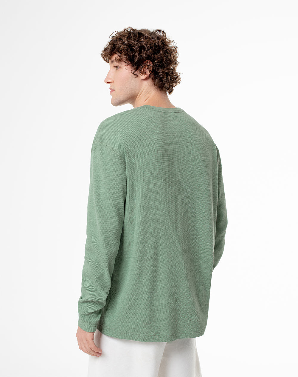 Camiseta relaxed fit manga larga verde