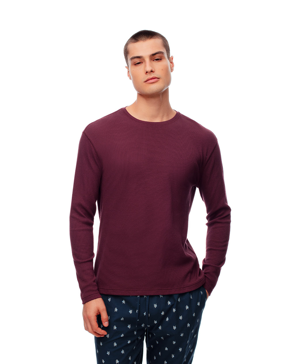 Camibuzo relax algodón vino tinto hombre