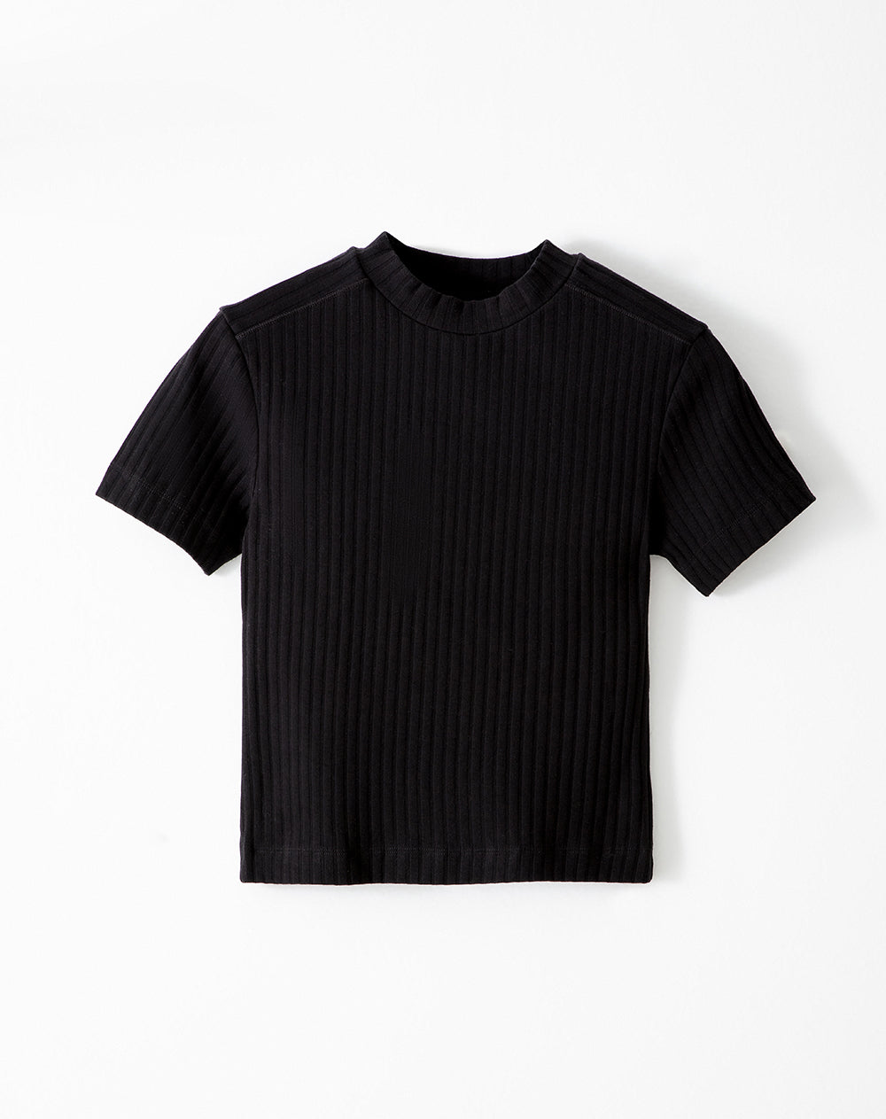 Camiseta crop slim algodón negro + blanco mujer