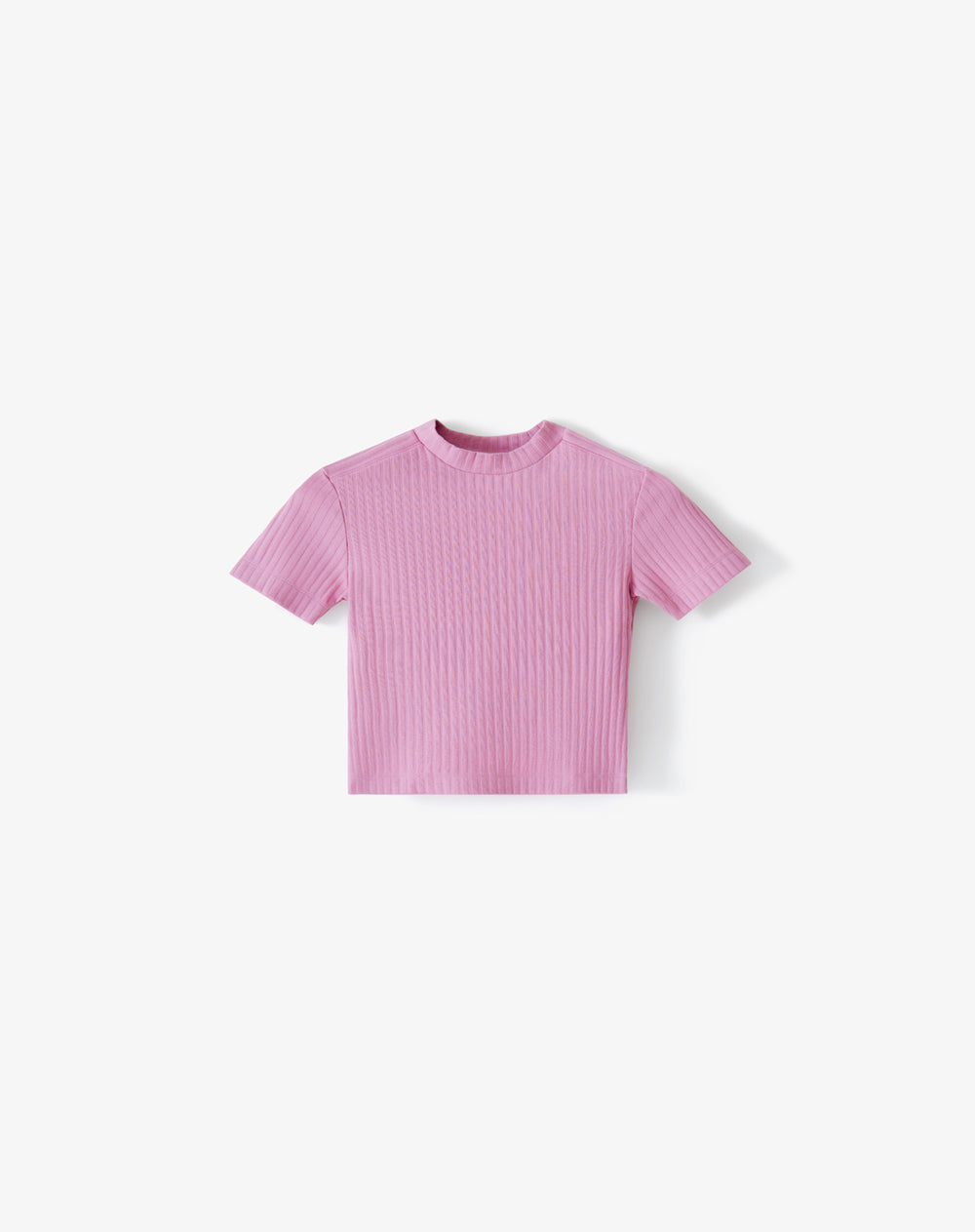 Camiseta slim fit manga corta rosada