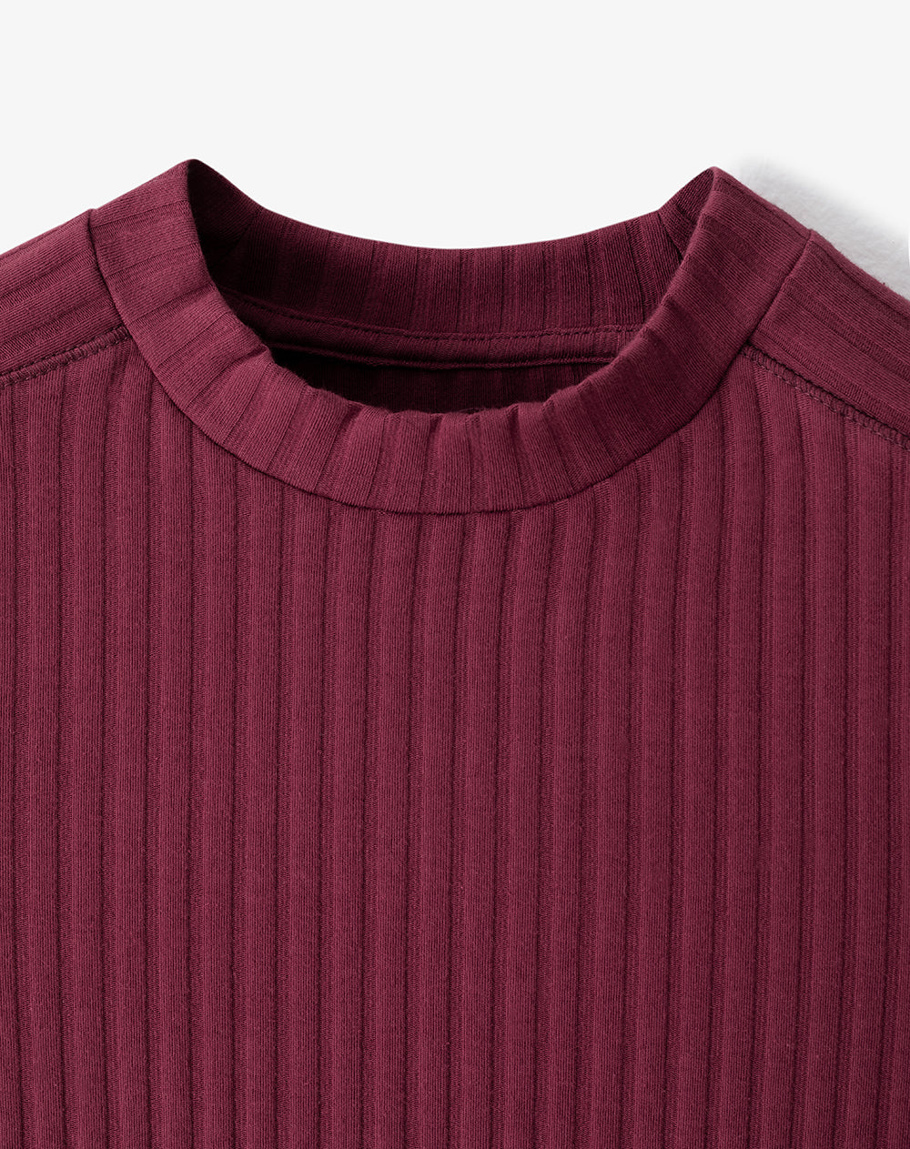 Camiseta slim algodón vino tinto mujer