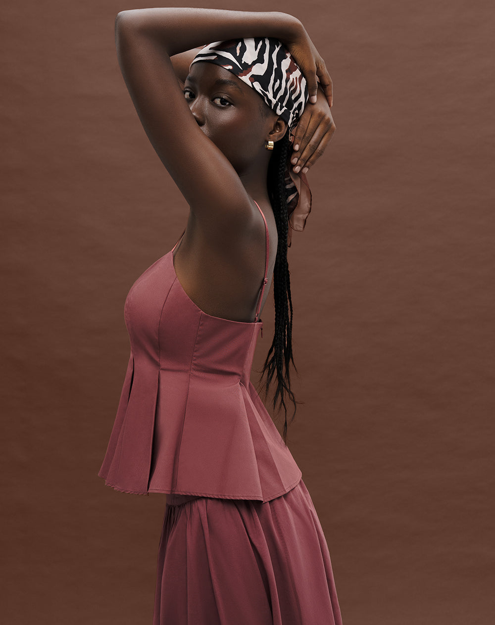 Camisa fit tiras terracota
