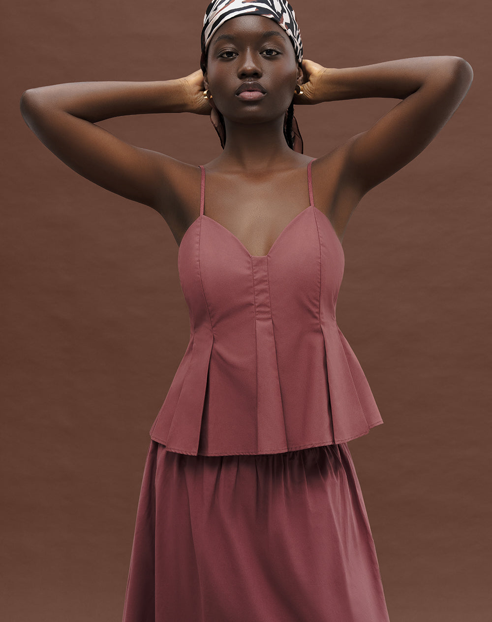 Camisa fit tiras terracota