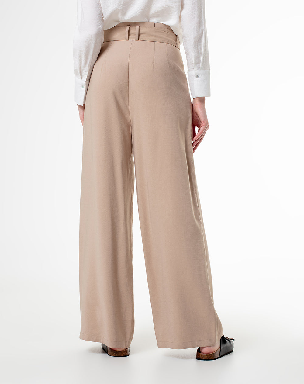 Pantalón loose fit tiro medio kaki