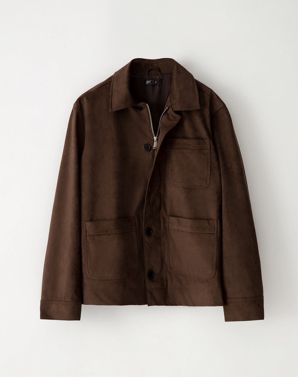 Chaqueta regular chocolate hombre