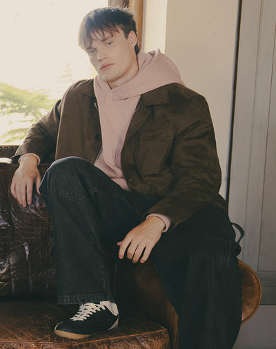 Chaqueta regular chocolate hombre