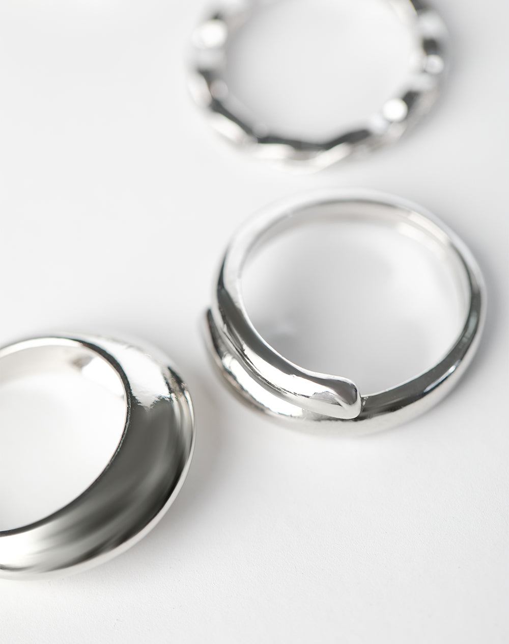 Pack 6 anillos plateados