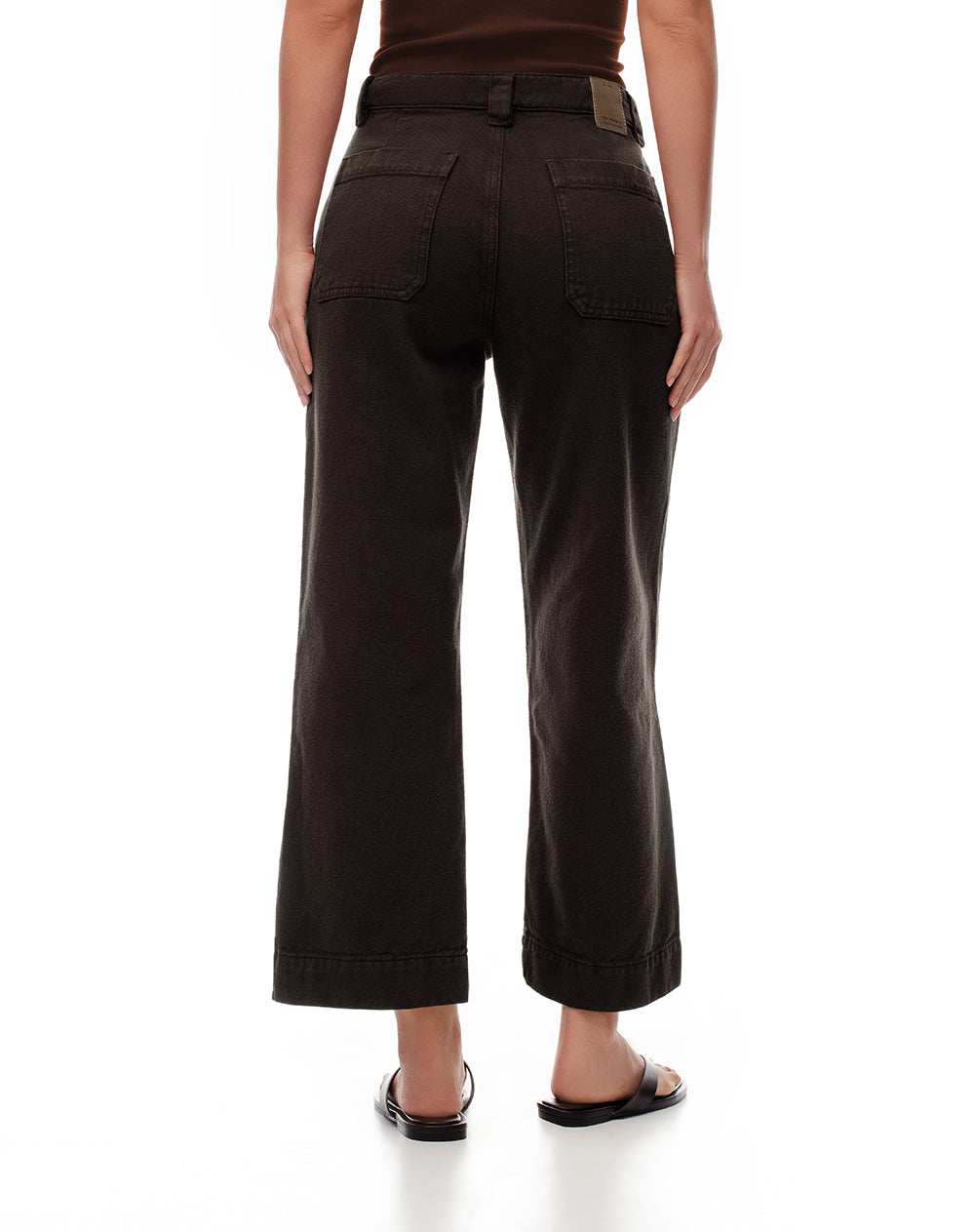 Jean culotte tiro medio chocolate mujer