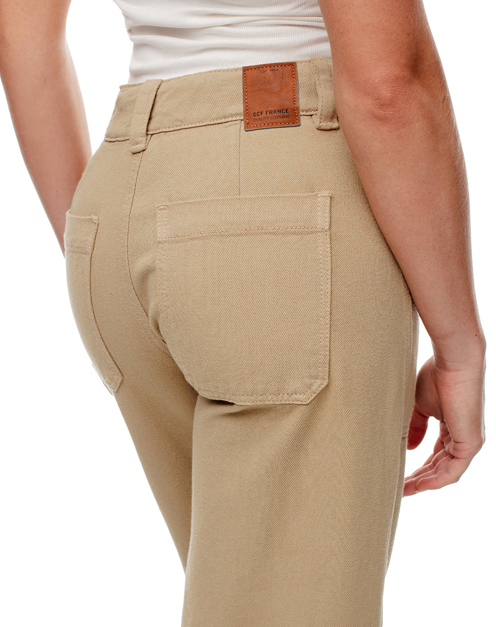 Jean culotte fit tiro medio kaki