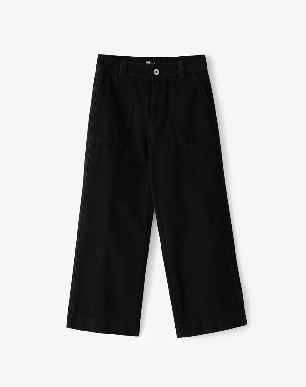 Jean culotte tiro medio 100% algodón negro mujer