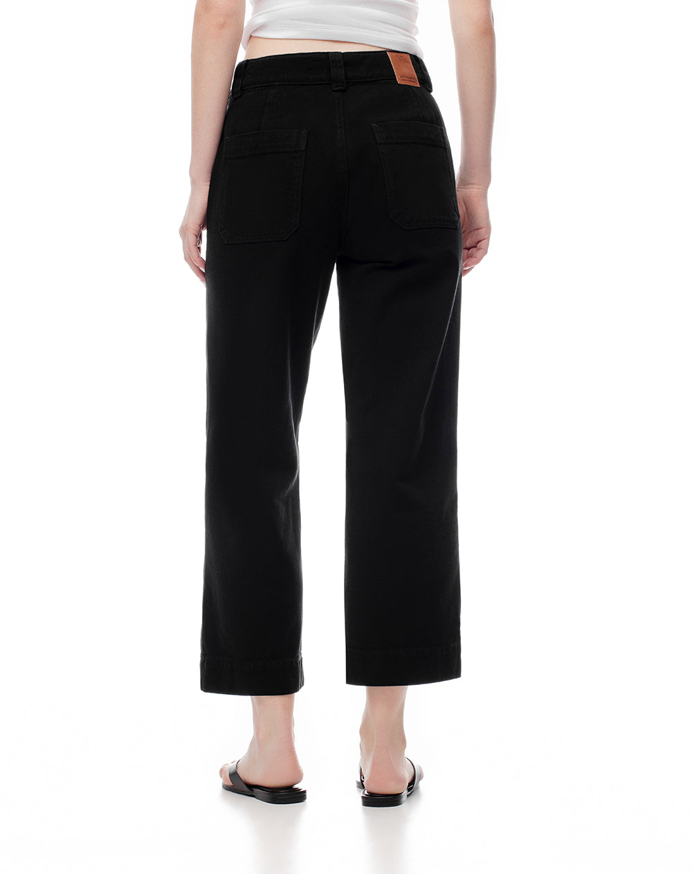 Jean culotte fit tiro medio negro