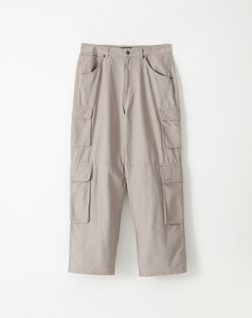 Pantalón regular fit tiro medio en drill cafe