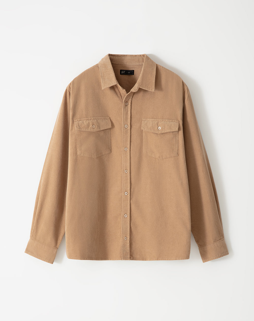 Camisa regular fit manga larga habana