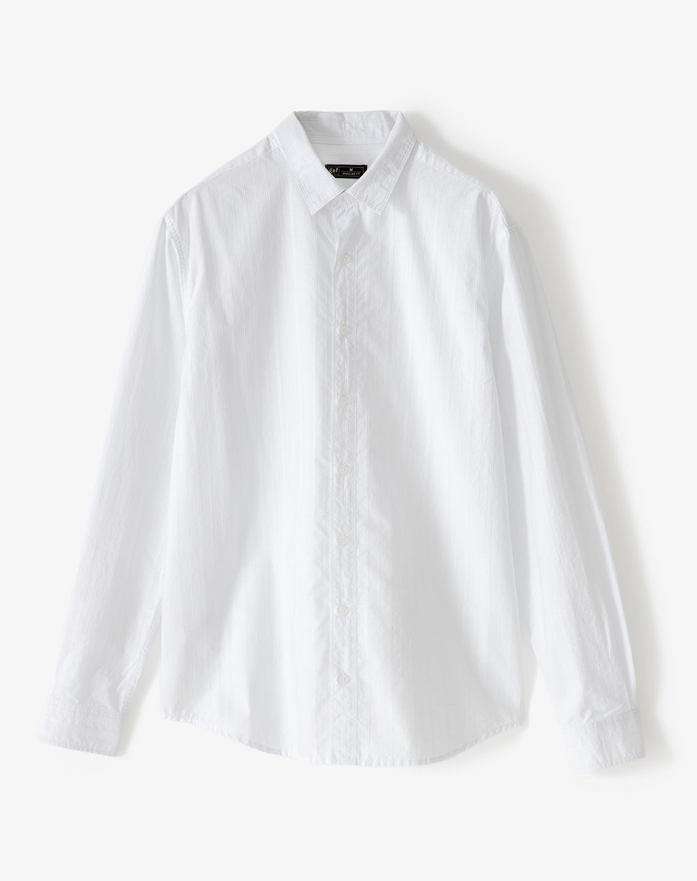 Camisa regular manga larga blanca hombre