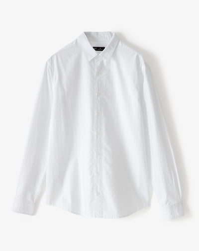 Camisa regular manga larga blanca hombre