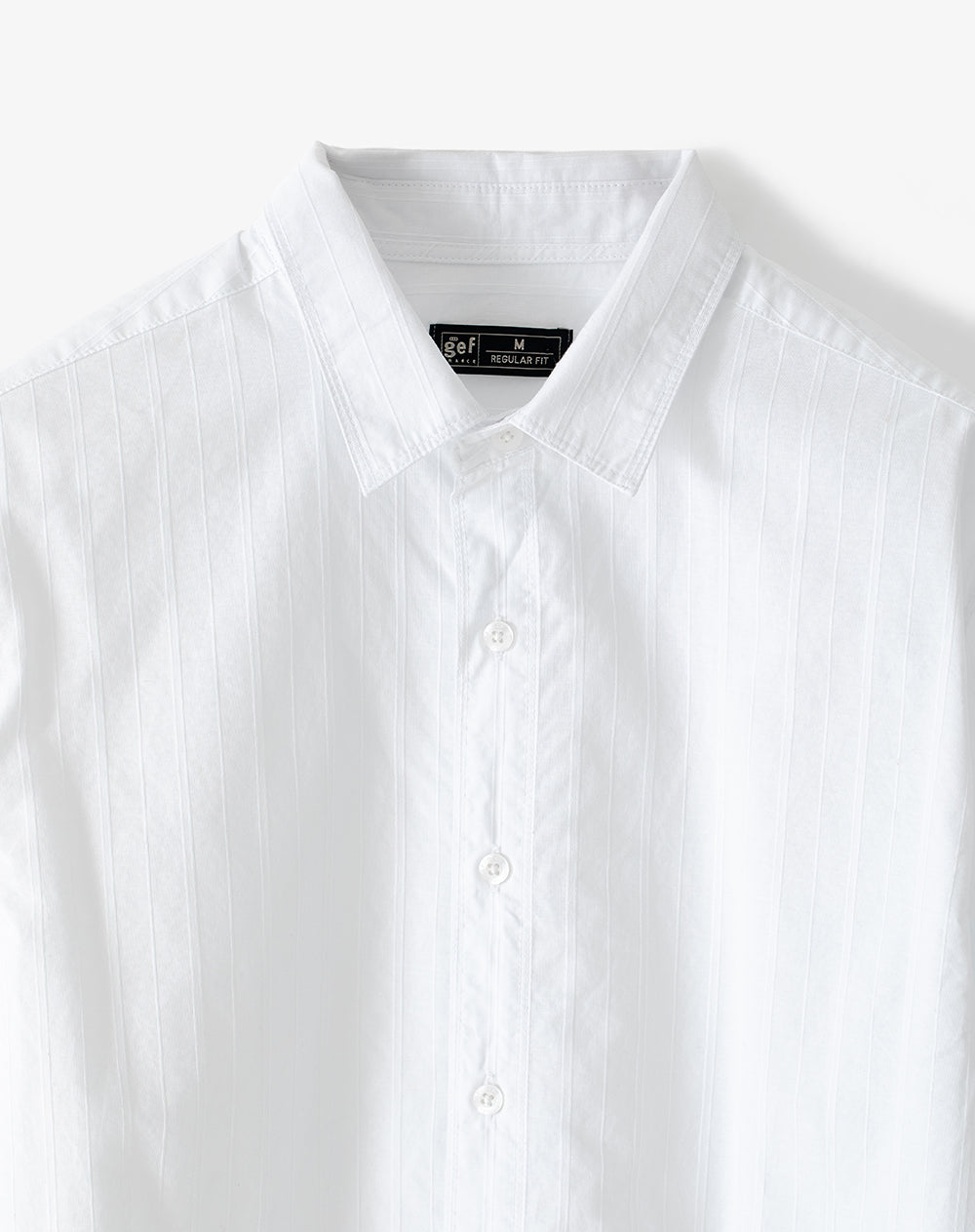 Camisa regular manga larga blanca hombre