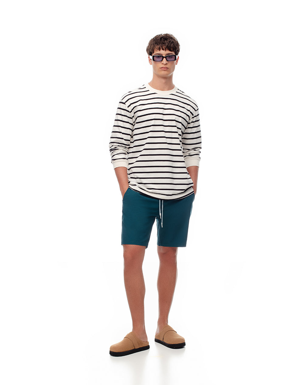 Pantaloneta de baño verde hombre