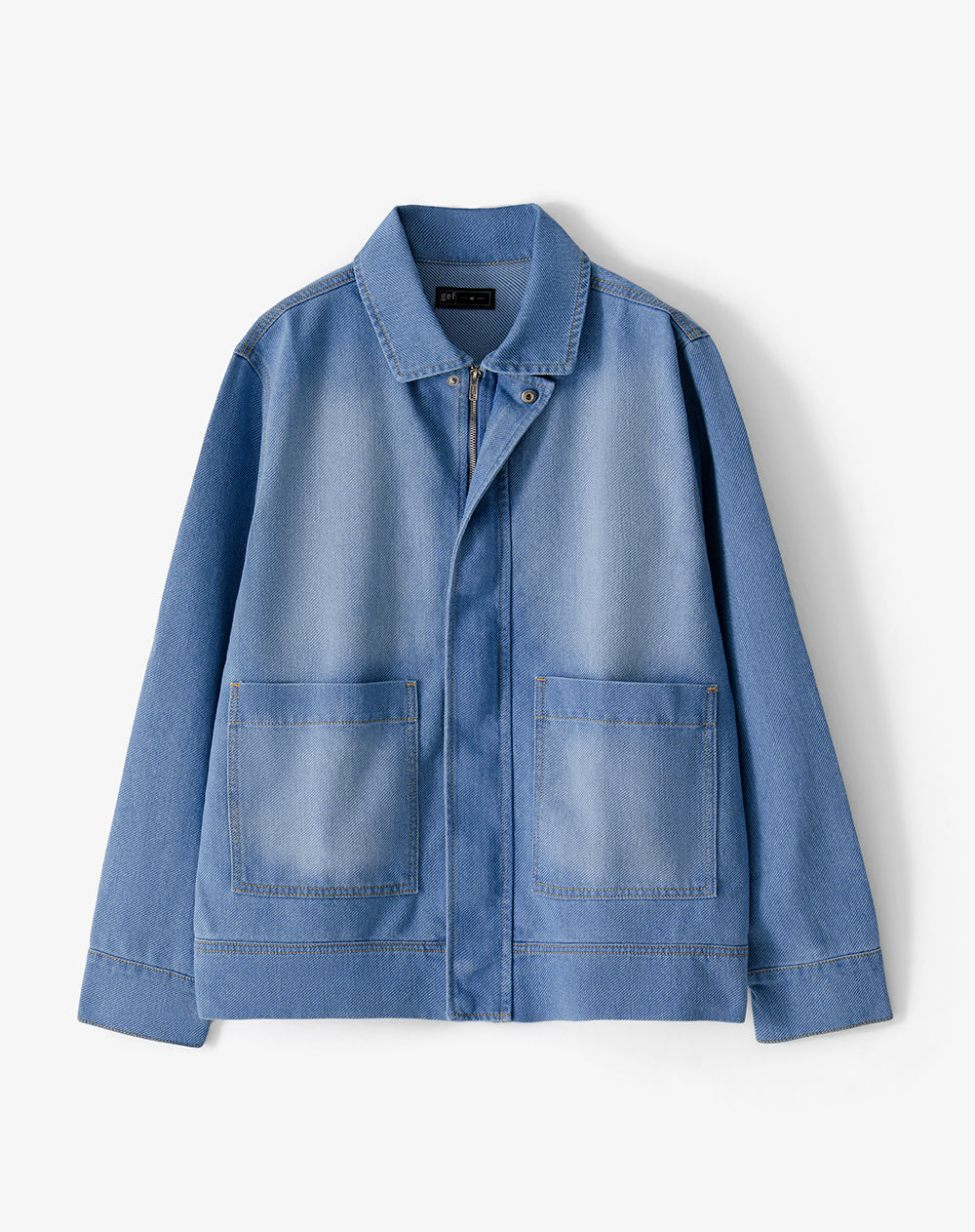 Chaqueta regular sin capucha índigo medio hombre